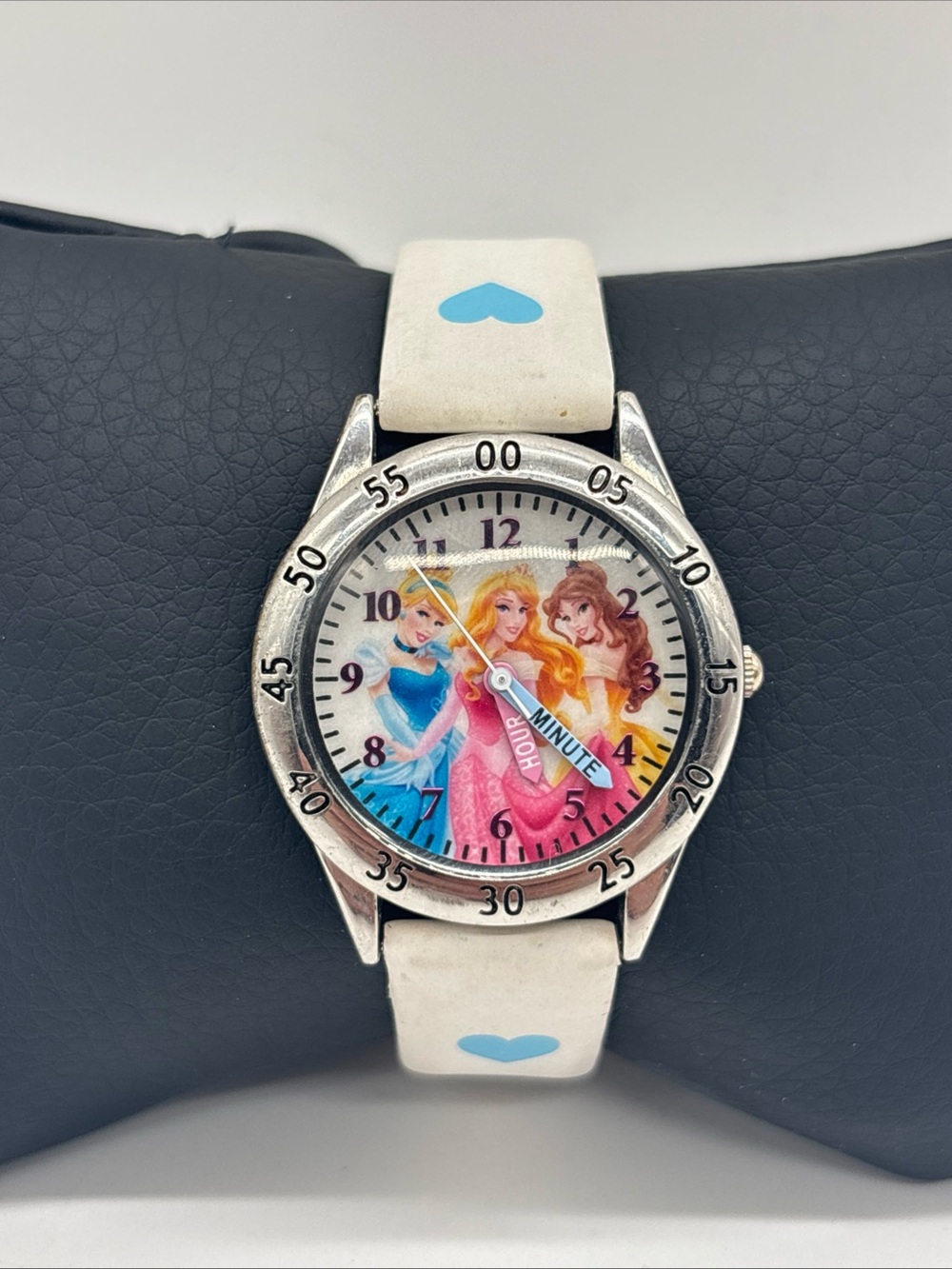 Disney Princesses Accutime Teaching Watch Genuine Leather Strap New Battery